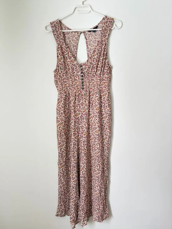 American Eagle Outfitters Floral Sleevelessu V-Neck Jumpsuit - Picture 2 of 7